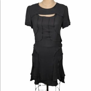 Isabel Marant layered silk chiffon grey mini dress